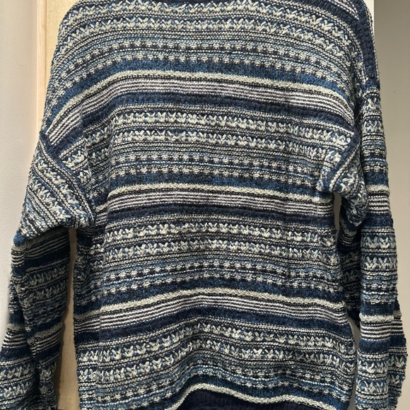 Vintage Segreto Navy and White Crewneck Sweater - Picture 2 of 3